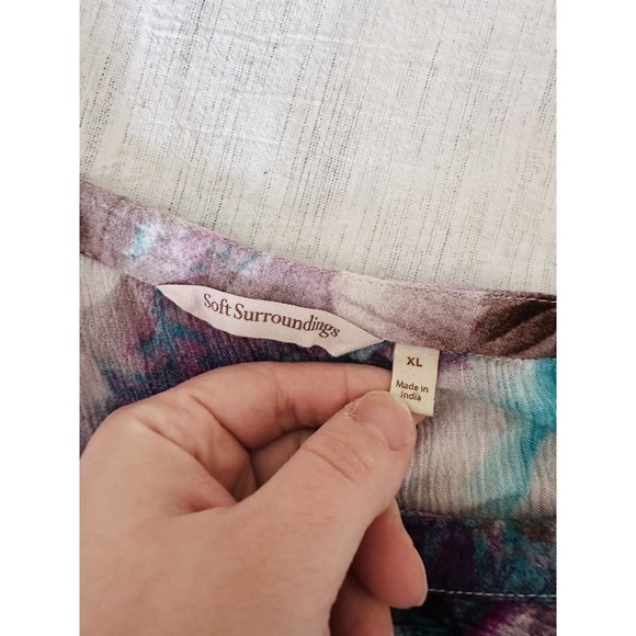 Soft Surroundings Womens Italian Dreams Maxi Dress Size XL Tiered Floral Modest - Picture 5 of 9